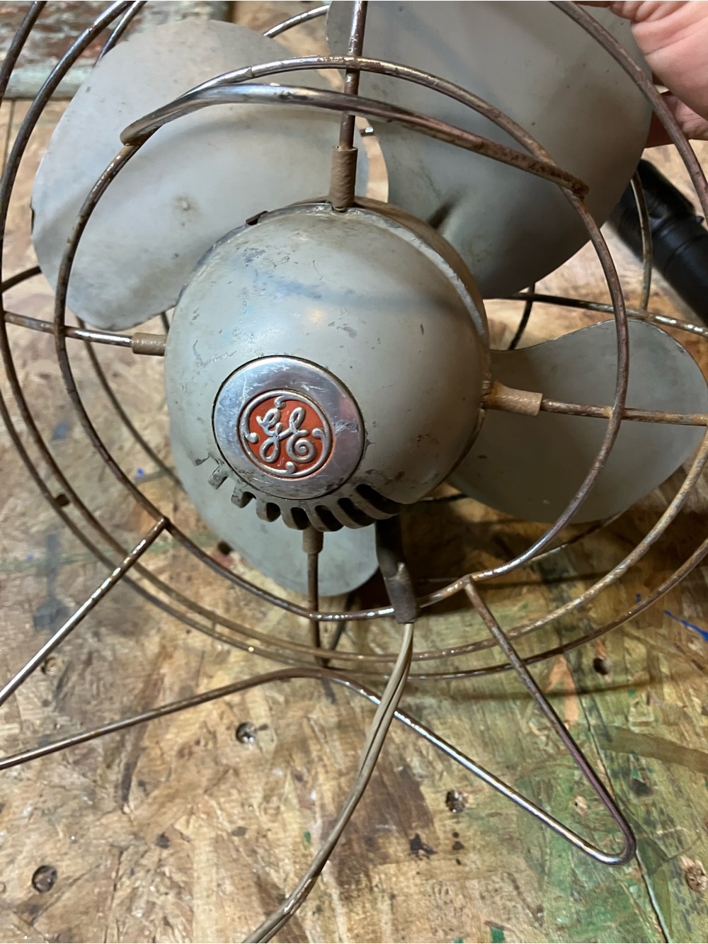 Vintage 1950s GE F11W2 Metal Electric Fan Tested Working